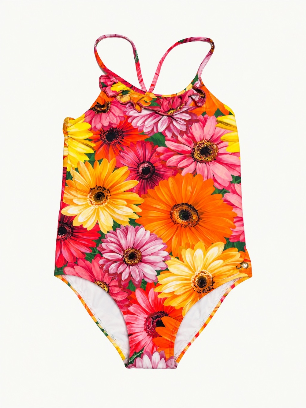 Dolce & Gabbana Kids Floral One-Piece Swimsuit - Pink, Orange, Yellow, Green